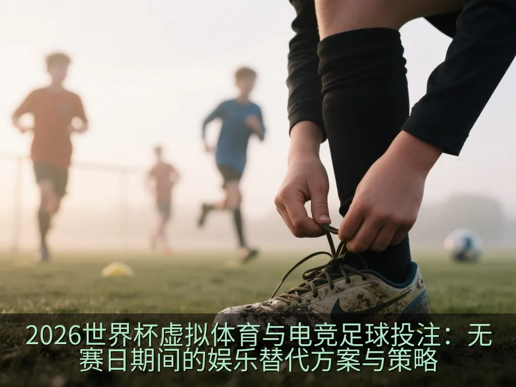 A stylized 3D rendering of a virtual soccer stadium with futuristic digital data overlays, abstract electronic sports background, clean composition